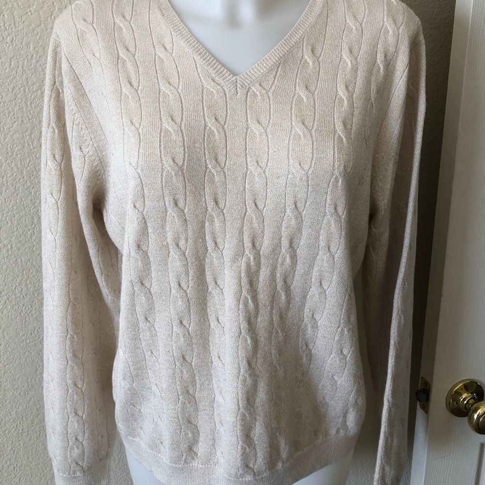 V-neck cable style Sweater, long sleeve, size-XL
